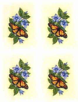 Decoupagebogen Schmetterling gelb/blau, A4