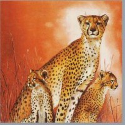 Serviette 3 Leoparden