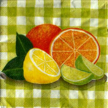 Serviette Orangen und Zitronen