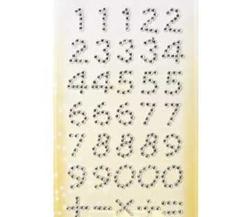 Kristallsteine Sticker Acryl Zahlen