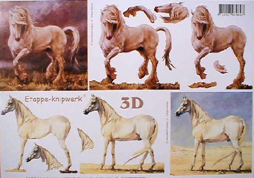 3 D Etappen Bogen (A4) Pferde von Le Suh