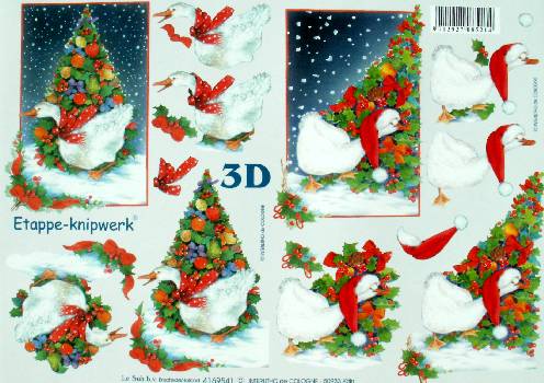 3D Etappenbogen (A4) Weihnachtsgans LeSuh