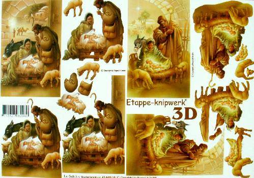 3D Etappenbogen (A4) Christi Geburt von LeSuh
